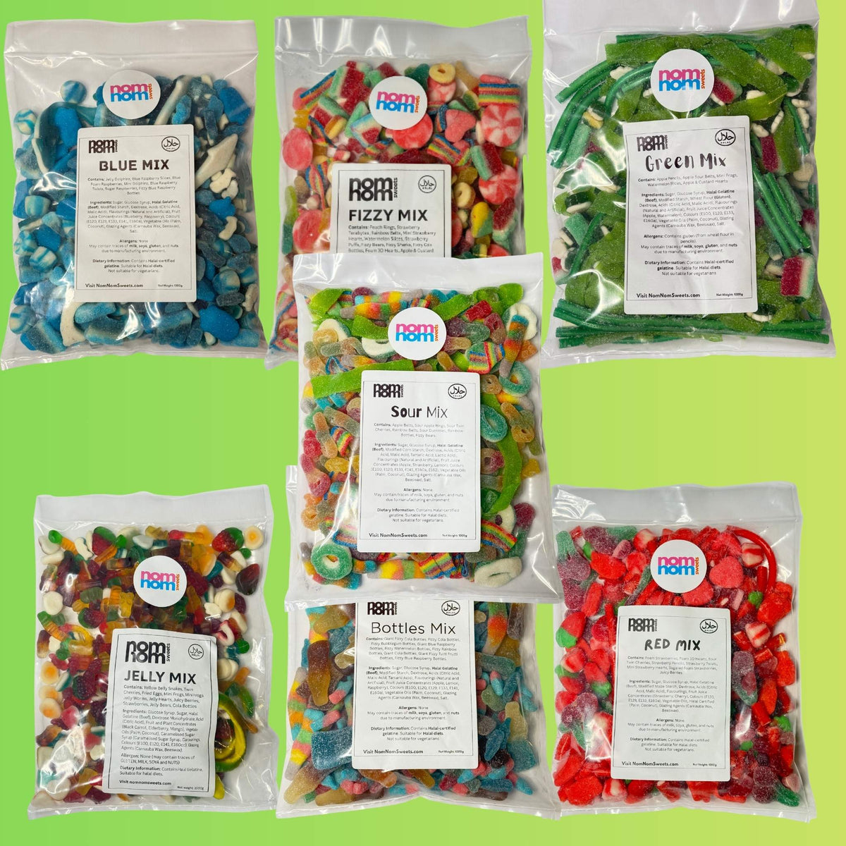 1kg pick and mix sweet bags by NomNom Sweets